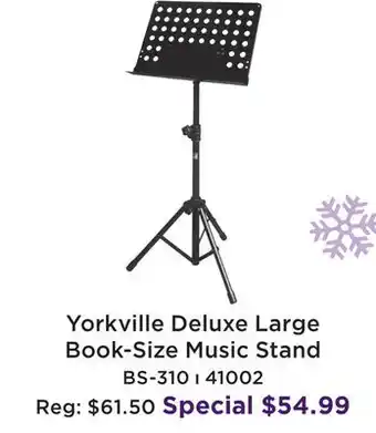 Long & McQuade YORKVILLE DELUXE LARGE BOOK-SIZE MUSIC STAND offer