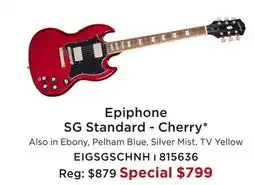 Long & McQuade EPIPHONE SG STANDARD - CHERRY offer