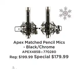 Long & McQuade APEX MATCHED PENCIL MICS-BLACK/CHROME offer