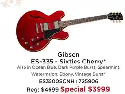 Long & McQuade GIBSON ES-335-SIXTIES CHERRY offer