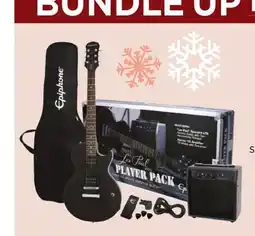 Long & McQuade EPIPHONE LES PAUL SPECIAL II PLAYER PACK, BLACK OR VINTAGE SUNBURST offer