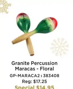 Long & McQuade GRANITE PERCUSSION MARACAS - FLORAL offer