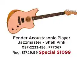 Long & McQuade FENDER ACOUSTASONIC PLAYER JAZZMASTER - SHELL PINK offer