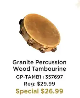 Long & McQuade GRANITE PERCUSSION WOOD TAMBOURINE offer