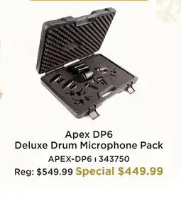 Long & McQuade APEX DP6 DELUXE DRUM MICROPHONE PACK offer