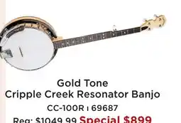 Long & McQuade GOLD TONE CRIPPLE CREEK RESONATOR BANJO offer