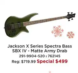Long & McQuade Jackson X Series Spectra Bass SBX IV-Matte Army Drab offer