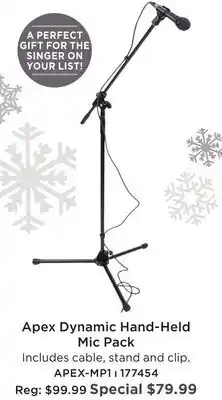 Long & McQuade APEX DYNAMIC HAND-HELD MIC PACK offer