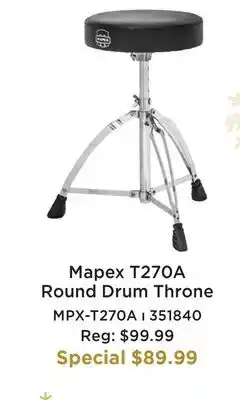 Long & McQuade Mapex T270A Round Drum Throne offer