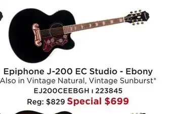 Long & McQuade EPIPHONE J-200 EC STUDIO-EBONY offer