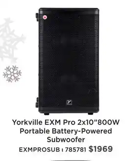Long & McQuade YORKVILLE EXM PRO 2X10800W PORTABLE BATTERY-POWERED SUBWOOFER offer