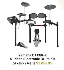 Long & McQuade YAMAHA DTX6K-X 5-PIECE ELECTRONIC DRUM KIT offer