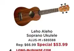 Long & McQuade Leho Aleho Soprano Ukulele offer