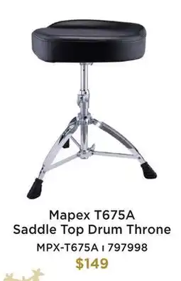 Long & McQuade MAPEX T675A SADDLE TOP DRUM THRONE offer