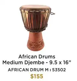 Long & McQuade AFRICAN DRUMS MEDIUM DJEMBE - 9.5 X 16 offer