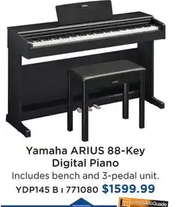 Long & McQuade YAMAHA ARIUS 88-KEY DIGITAL PIANO offer