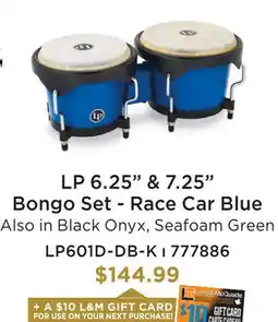 Long & McQuade LP 6.25 & 7.25 BONGO SET - RACE CAR BLUE offer