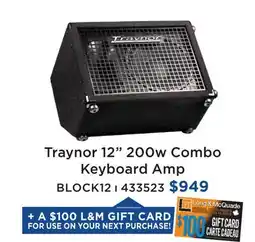 Long & McQuade TRAYNOR 12 200W COMBO KEYBOARD AMP offer