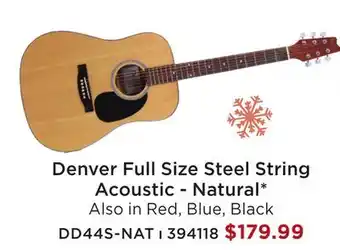 Long & McQuade DENVER FULL SIZE STEEL STRING ACOUSTIC-NATURAL offer