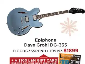 Long & McQuade EPIPHONE DAVE GROHL DG-335 offer