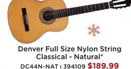 Long & McQuade DENVER FULL SIZE NYLON STRING CLASSICAL - NATURAL offer