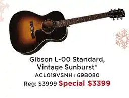 Long & McQuade GIBSON L-00 STANDARD, VINTAGE SUNBURST offer