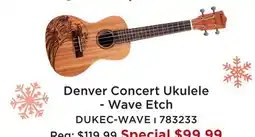 Long & McQuade DENVER CONCERT UKULELE - WAVE ETCH offer