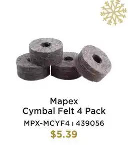 Long & McQuade MAPEX CYMBAL FELT 4 PACK offer