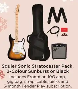 Long & McQuade SONIC STRATOCASTER PACK, 2-COLOUR SUNBURST OR BLACK offer