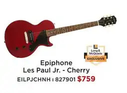 Long & McQuade EPIPHONE LES PAUL JR. - CHERRY offer
