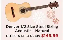 Long & McQuade Denver 1/2 Size Steel String Acoustic-Natural offer