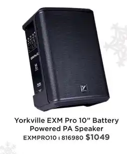 Long & McQuade YORKVILLE EXM PRO 10 BATTERY POWERED PA SPEAKER offer