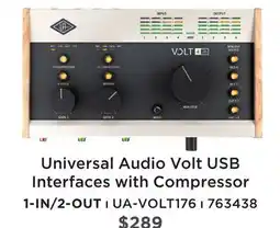 Long & McQuade UNIVERSAL AUDIO VOLT USB INTERFACES WITH COMPRESSOR 1-IN/2-OUT offer