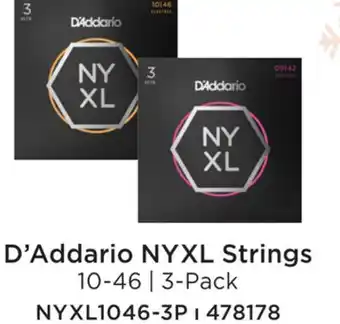 Long & McQuade D'ADDARIO 3-PAK NYXL REGULAR LITE 10-46 offer