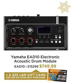 Long & McQuade YAMAHA EAD10 ELECTRONIC ACOUSTIC DRUM MODULE offer