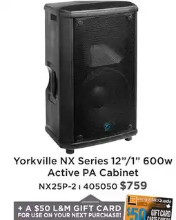 Long & McQuade YORKVILLE NX SERIES 12/1 600W ACTIVE PA CABINET offer