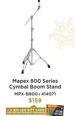 Long & McQuade MAPEX 800 SERIES CYMBAL BOOM STAND offer