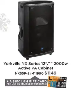 Long & McQuade YORKVILLE NX SERIES 12/1 2000W ACTIVE PA CABINET offer