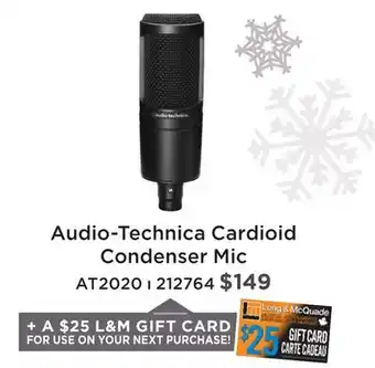 Long & McQuade AUDIO-TECHNICA CARDIOID CONDENSER MIC offer