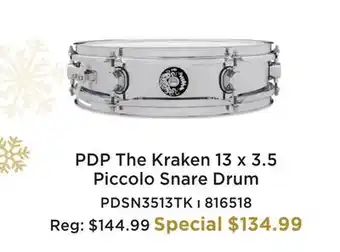 Long & McQuade PDP THE KRAKEN 13 X 3.5 PICCOLO SNARE DRUM offer