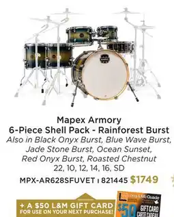 Long & McQuade MAPEX ARMORY 6-PIECE SHELL PACK offer