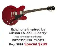 Long & McQuade EPIPHONE INSPIRED BY GIBSON ES-335 - CHERRY offer