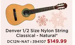 Long & McQuade DENVER 1/2 SIZE NYLON STRING CLASSICAL - NATURAL offer