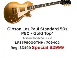 Long & McQuade GIBSON LES PAUL STANDARD 50S P90-GOLD TOP offer
