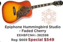 Long & McQuade EPIPHONE HUMMINGBIRD STUDIO-FADED CHERRY offer