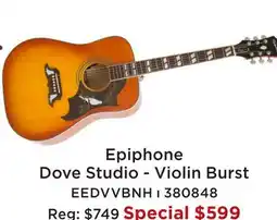 Long & McQuade EPIPHONE DOVE STUDIO-VIOLIN BURST offer