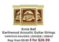 Long & McQuade ERNIE BALL EARTHWOOD ACOUSTIC GUITAR STRINGS offer