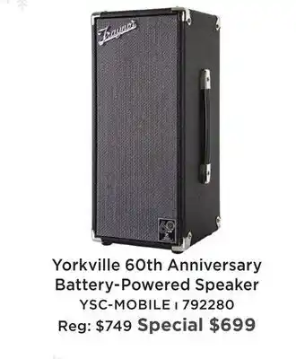 Long & McQuade YORKVILLE 60TH ANNIVERSARY BATTERY-POWERED SPEAKER offer