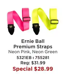 Long & McQuade ERNIE BALL PREMIUM STRAPS offer