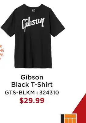 Long & McQuade GIBSON BLACK T-SHIRT offer